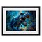 Stupell Industries Blue Toned Dinosaur Roar Framed Print Under Glass, design by Creative Studio